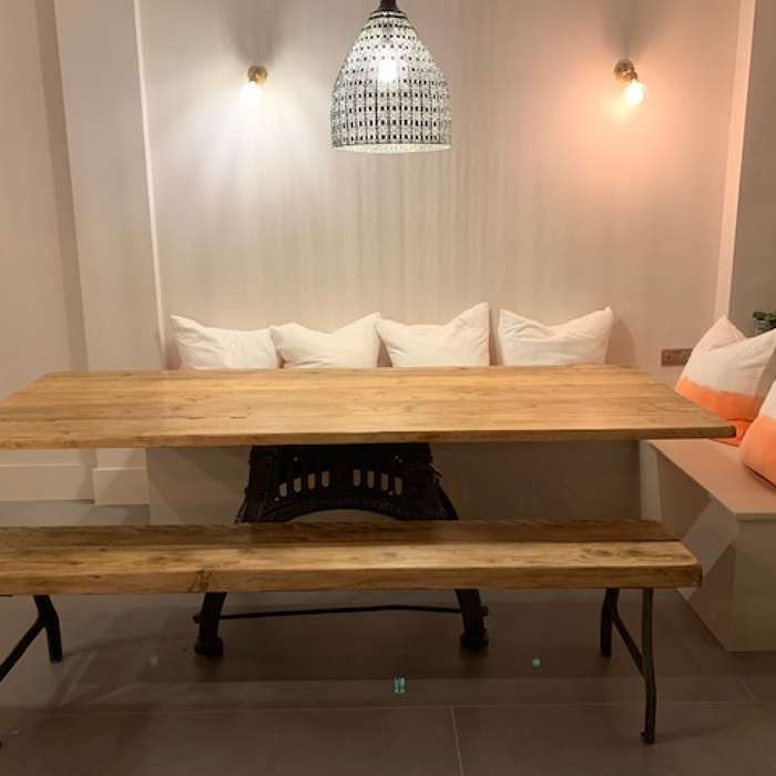 Bench and table