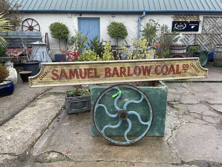 Hand painted Double sided Barge Canal Coal carriers advertising sign