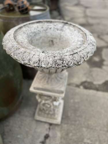 Garden Urn on decorative plinth