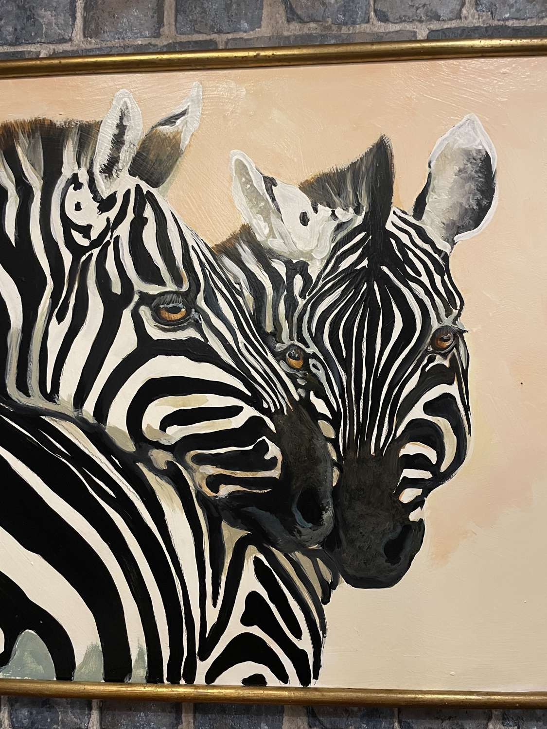 A signed painting of Zebrahs by C Fredriksson