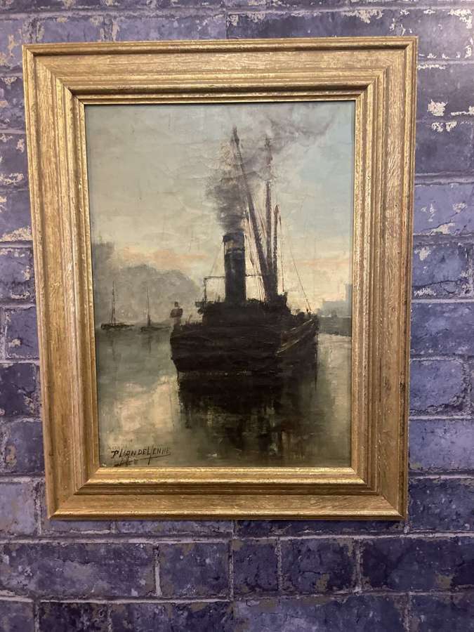 Paul Van De Venne Oil painting Steam River Boat