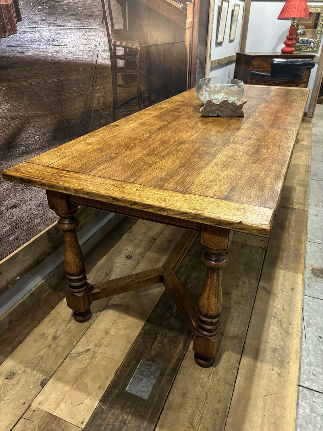 Solid Oak Refectory Dining table. Seats up to 10