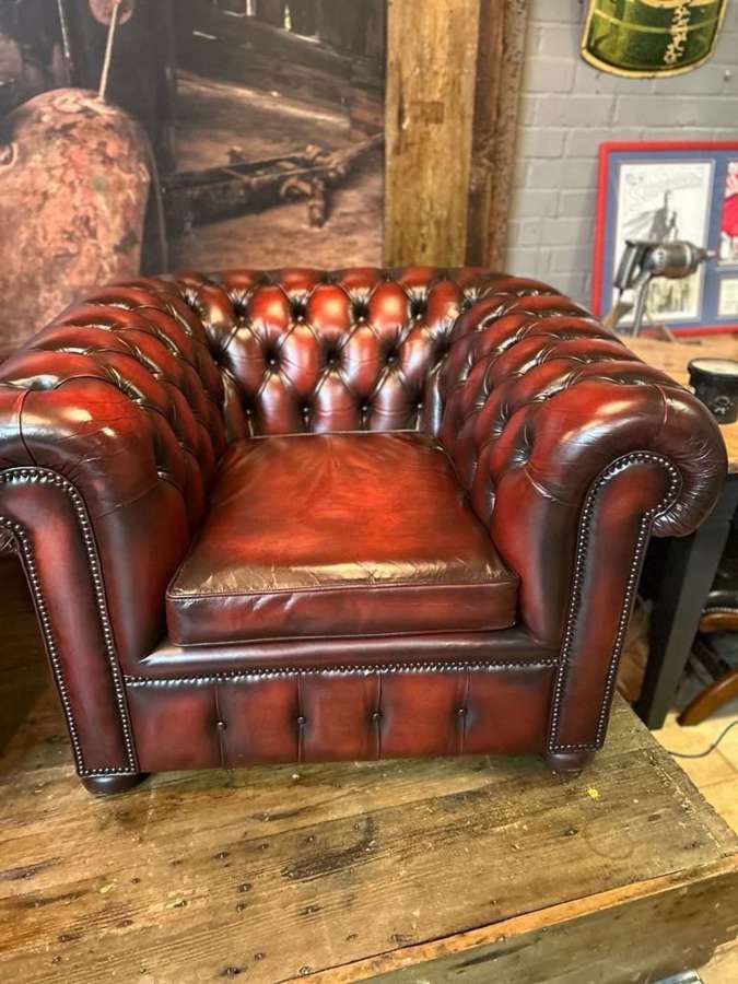 Chesterfield Oxblood leather club chair