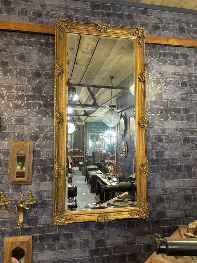 Large Ornate Gilt Free Standing/ Wall Mirror