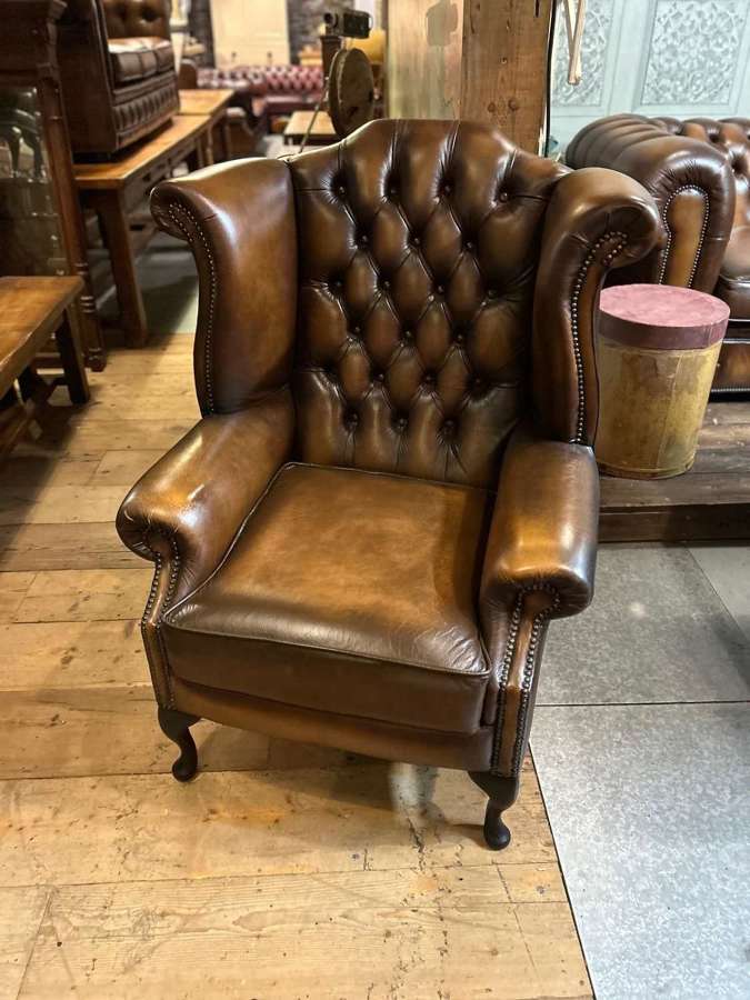 Chesterfields Tan Wing Armchair