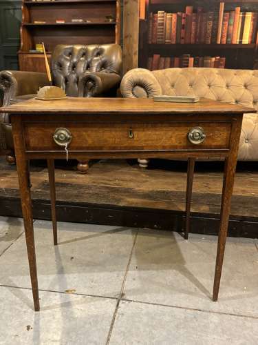 Georgian Oak Hall Side table with drawer.
