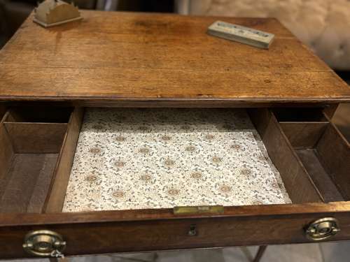 Georgian Oak Hall Side table with drawer.