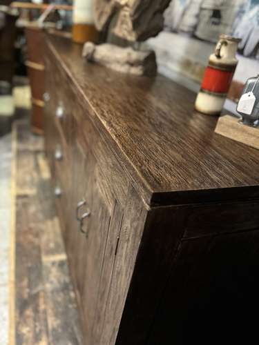 Reclaimed teak sideboard with drawers.