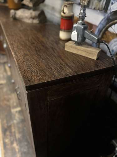 Reclaimed teak sideboard with drawers.