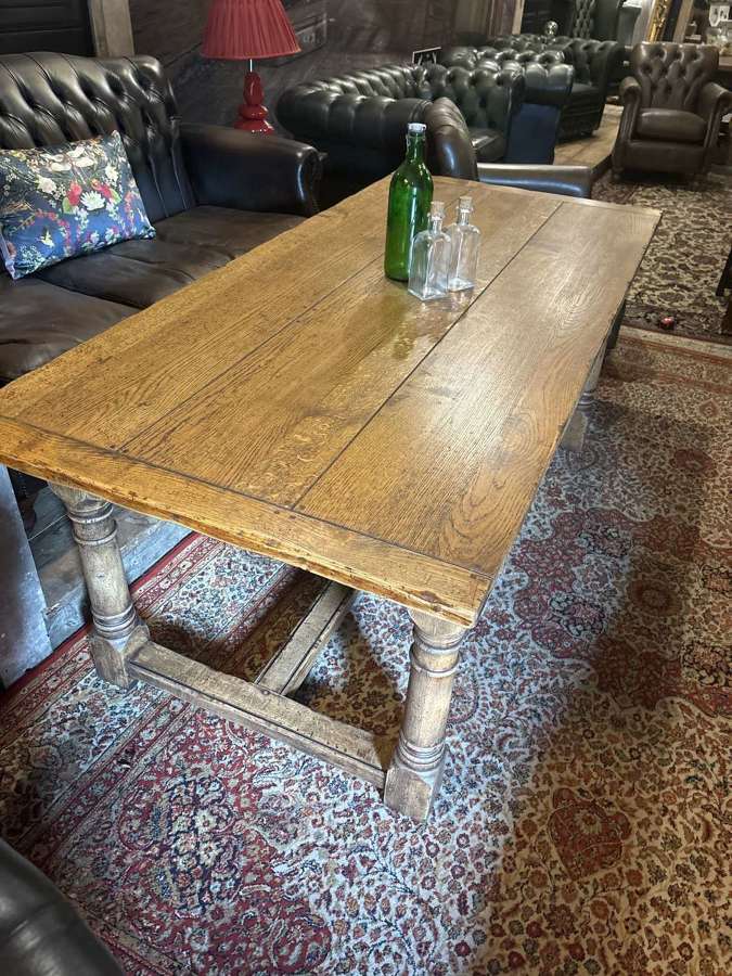 Oak refectory table seats up to 8