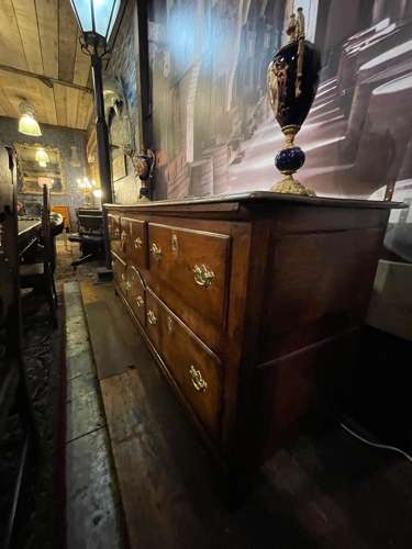 Antique solid oak dresser base.