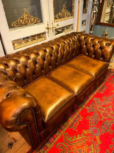 3 seater leather Chesterfield sofa