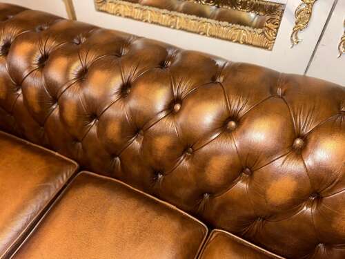 3 seater leather Chesterfield sofa