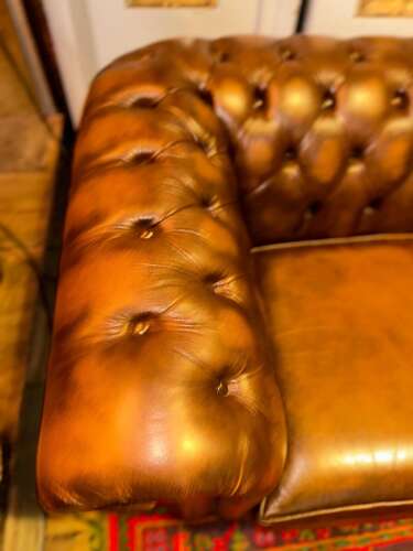 3 seater leather Chesterfield sofa