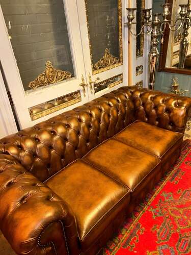 3 seater leather Chesterfield sofa