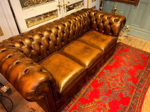 3 seater leather Chesterfield sofa