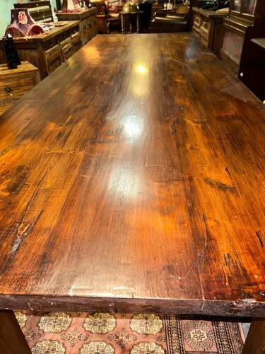 Large Reclaimed solid  Teak dining room table. Seats 10