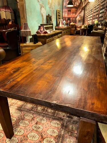 Large Reclaimed solid  Teak dining room table. Seats 10
